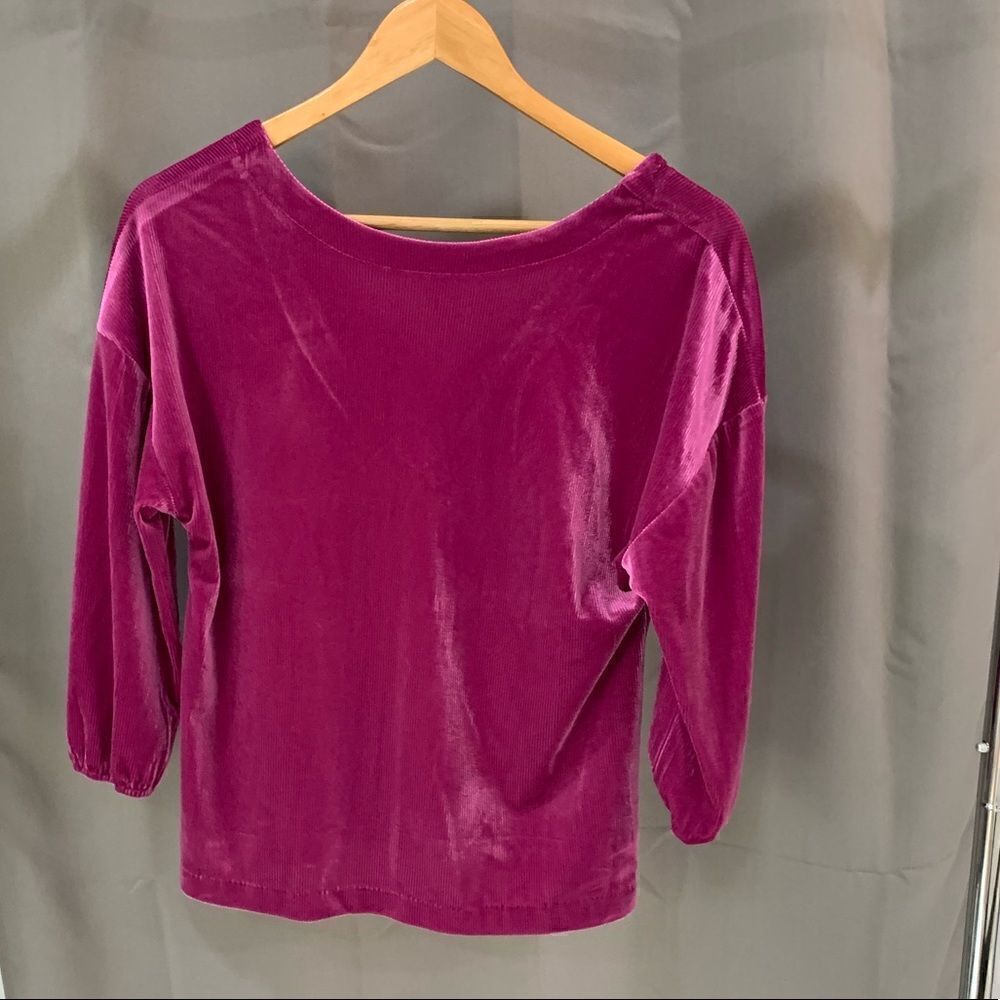 Mossimo hot pink textured velour top XS‎